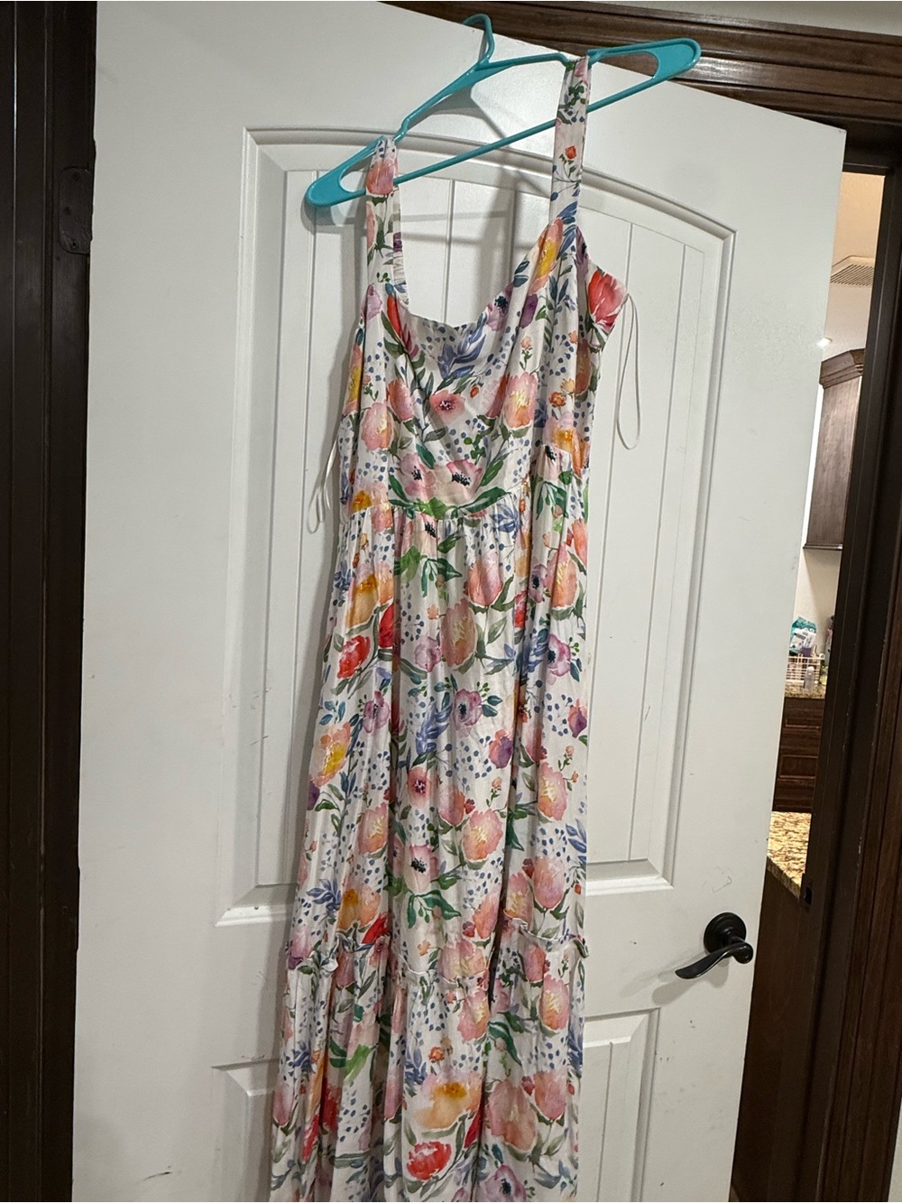 Lucy Paris Pastel Floral Midi Dress in Pink, Blue, Green